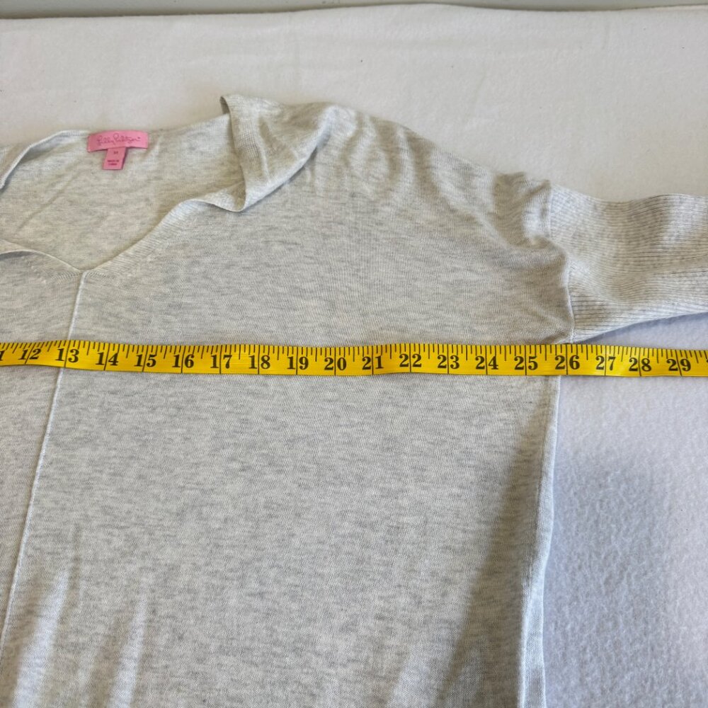 LILLY PULITZER Martime Sweater in Heathered Sea Pebble Gray - Picture 9 of 10